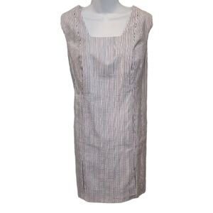 Seersucker Square Neck Dress